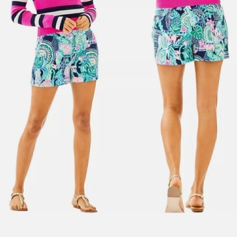 NWOT Lilly Pulitzer Shorts Malie Stretch Multi Lookin Sharp‎ Pink Blue Green 4